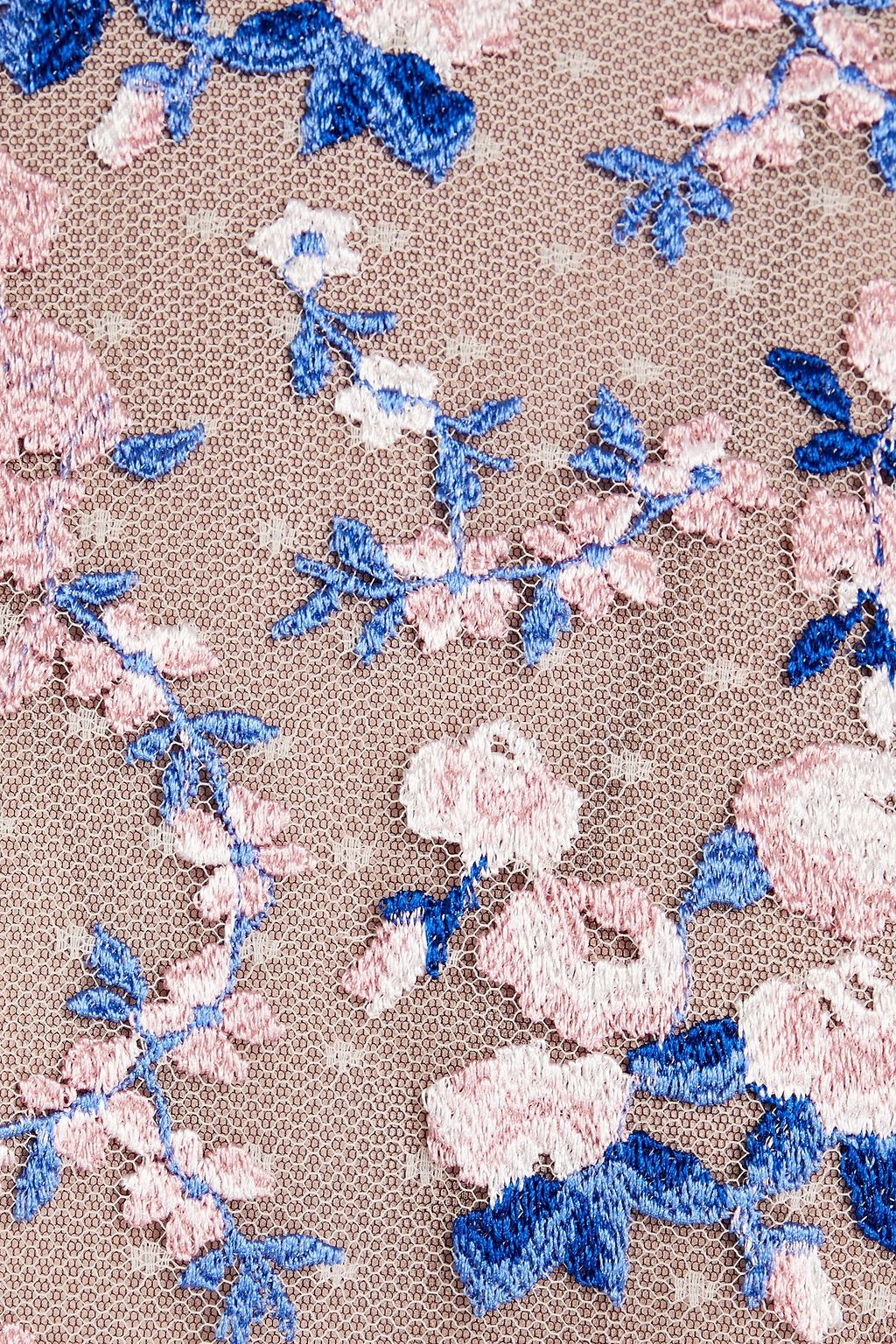 GIAMBATTISTA VALLI Fluted embroidered point d'espirit mini dress