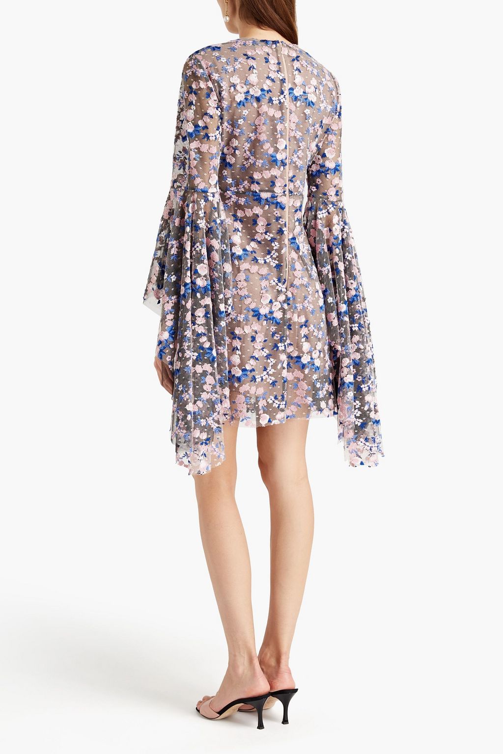 GIAMBATTISTA VALLI Fluted embroidered point d'espirit mini dress