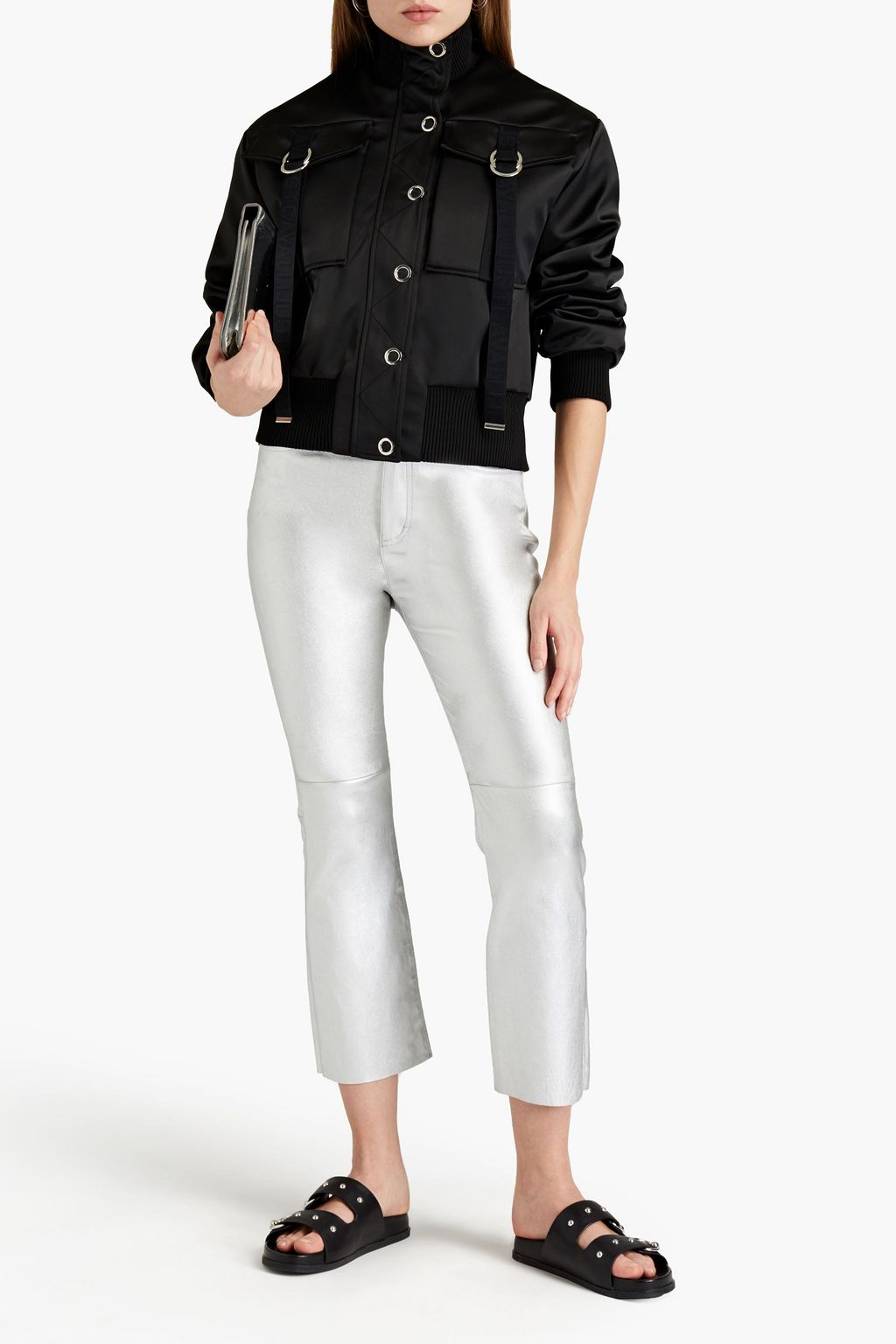 JUST CAVALLI Satin bomber jacket