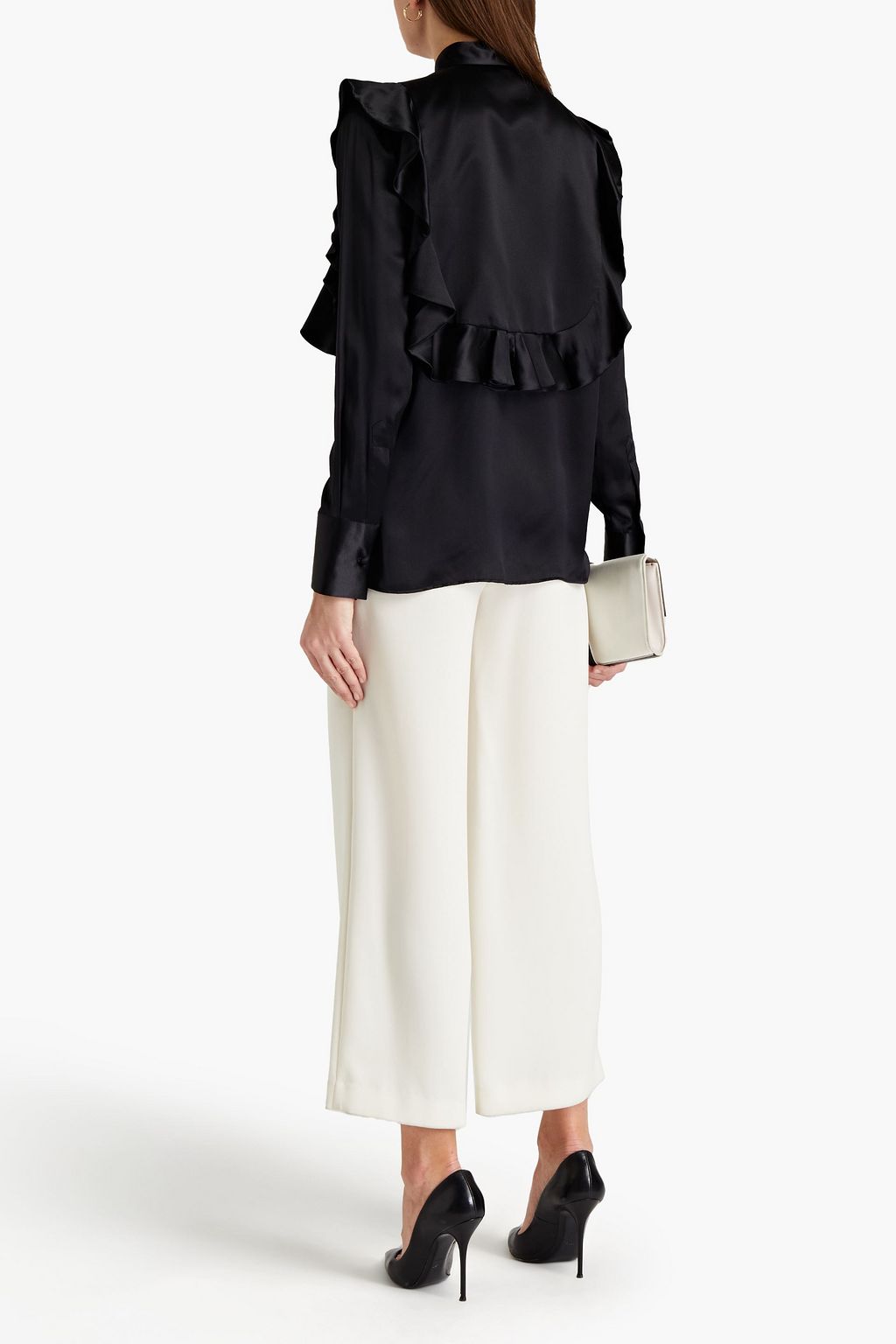 VALENTINO GARAVANI Ruffled silk-satin shirt