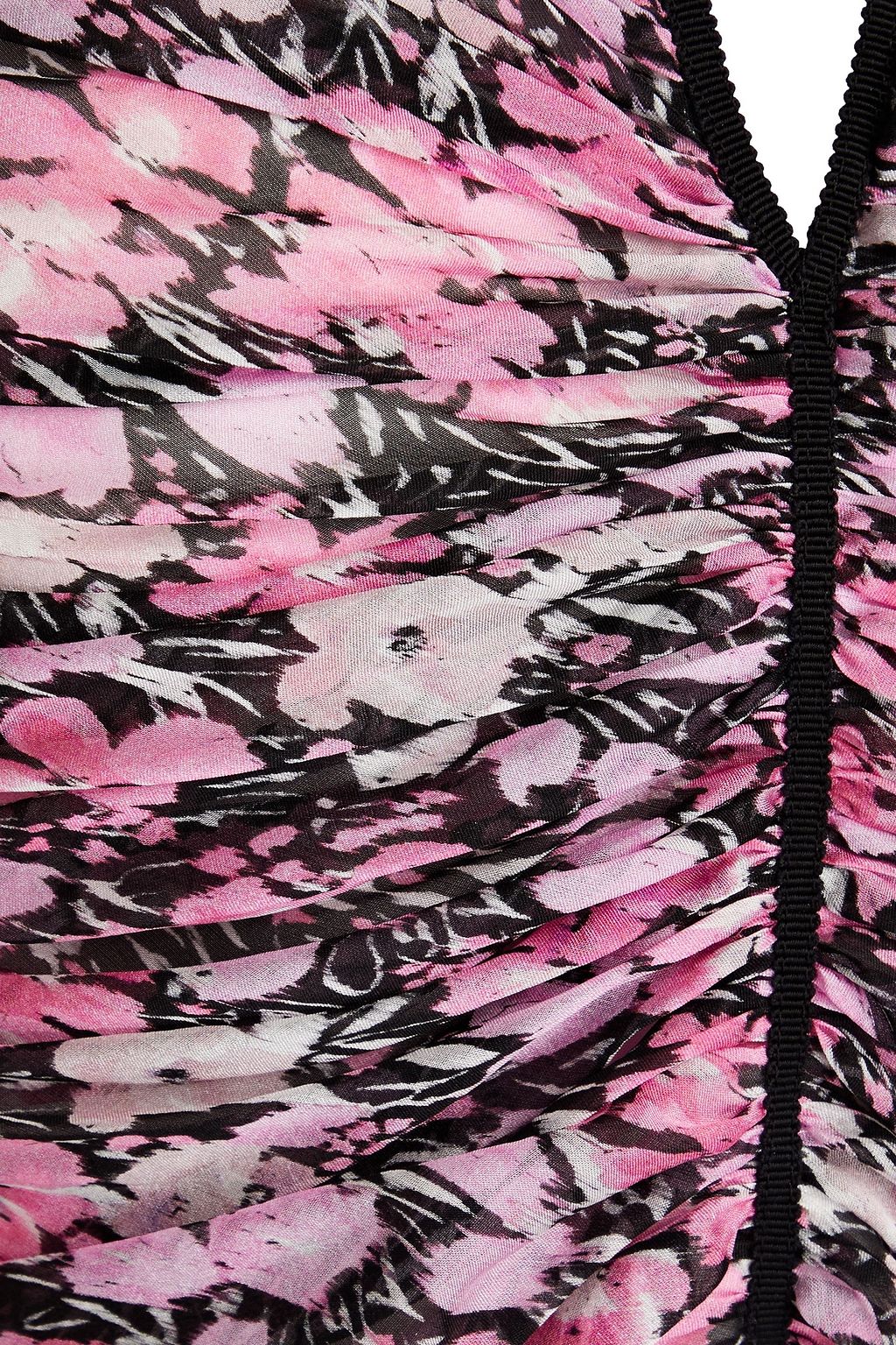 GIAMBATTISTA VALLI Cutout ruched printed silk-chiffon dress