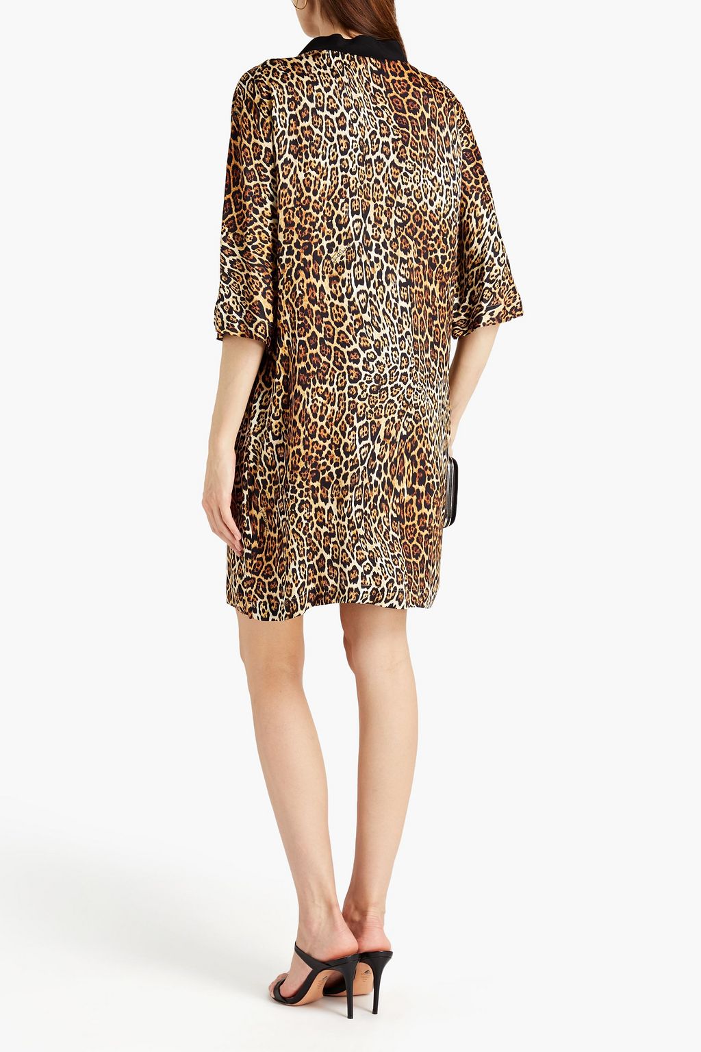 JUST CAVALLI Leopard-print satin mini dress