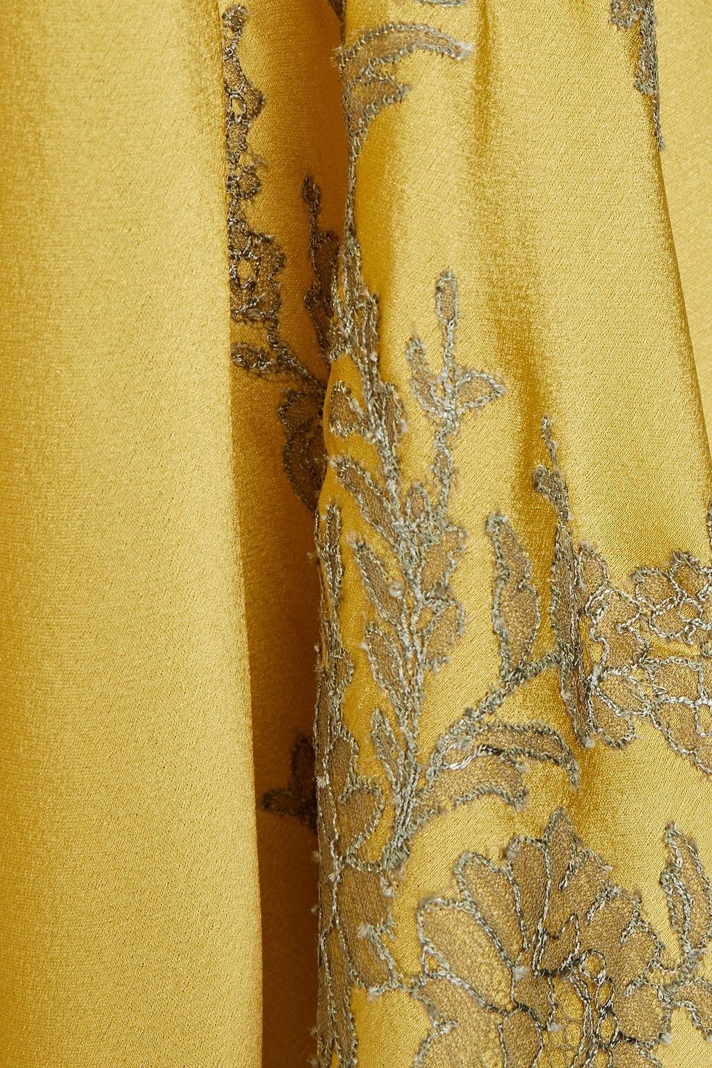 CARINE GILSON Belted lace-trimmed silk kimono
