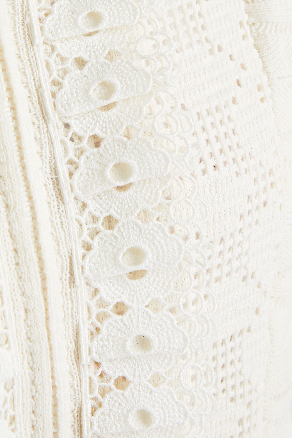 GIAMBA Ruffle-trimmed crocheted cotton-blend cardigan