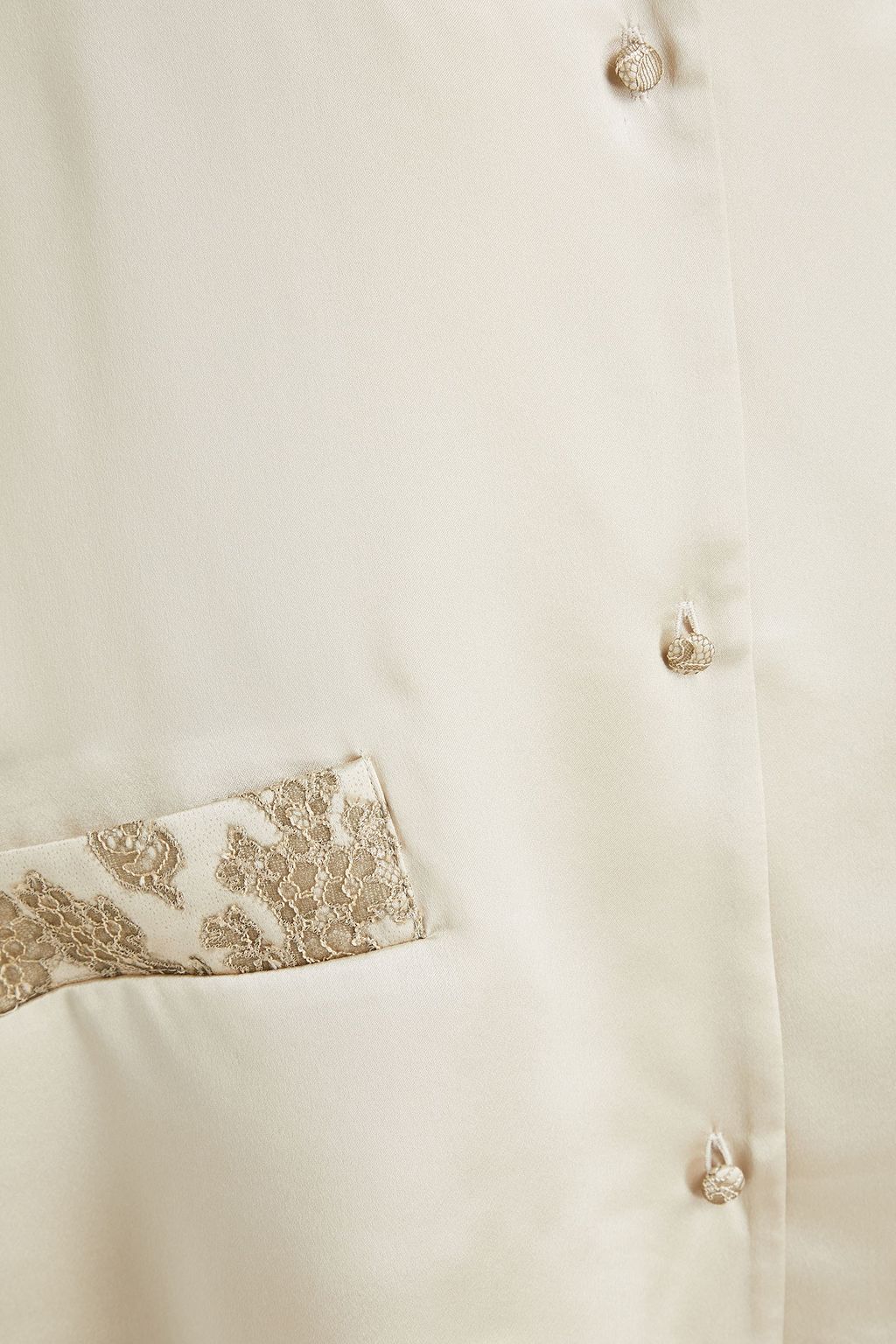 CARINE GILSON Lace-trimmed silk-satin pajama top
