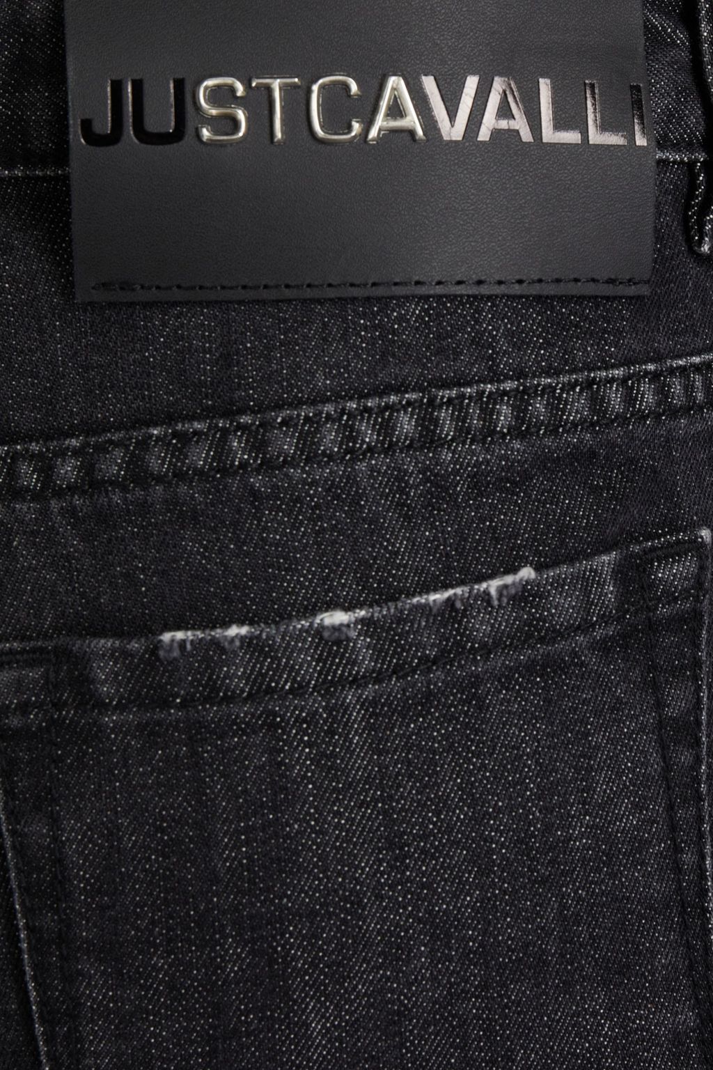JUST CAVALLI Distressed mid-rise slim-leg jeans