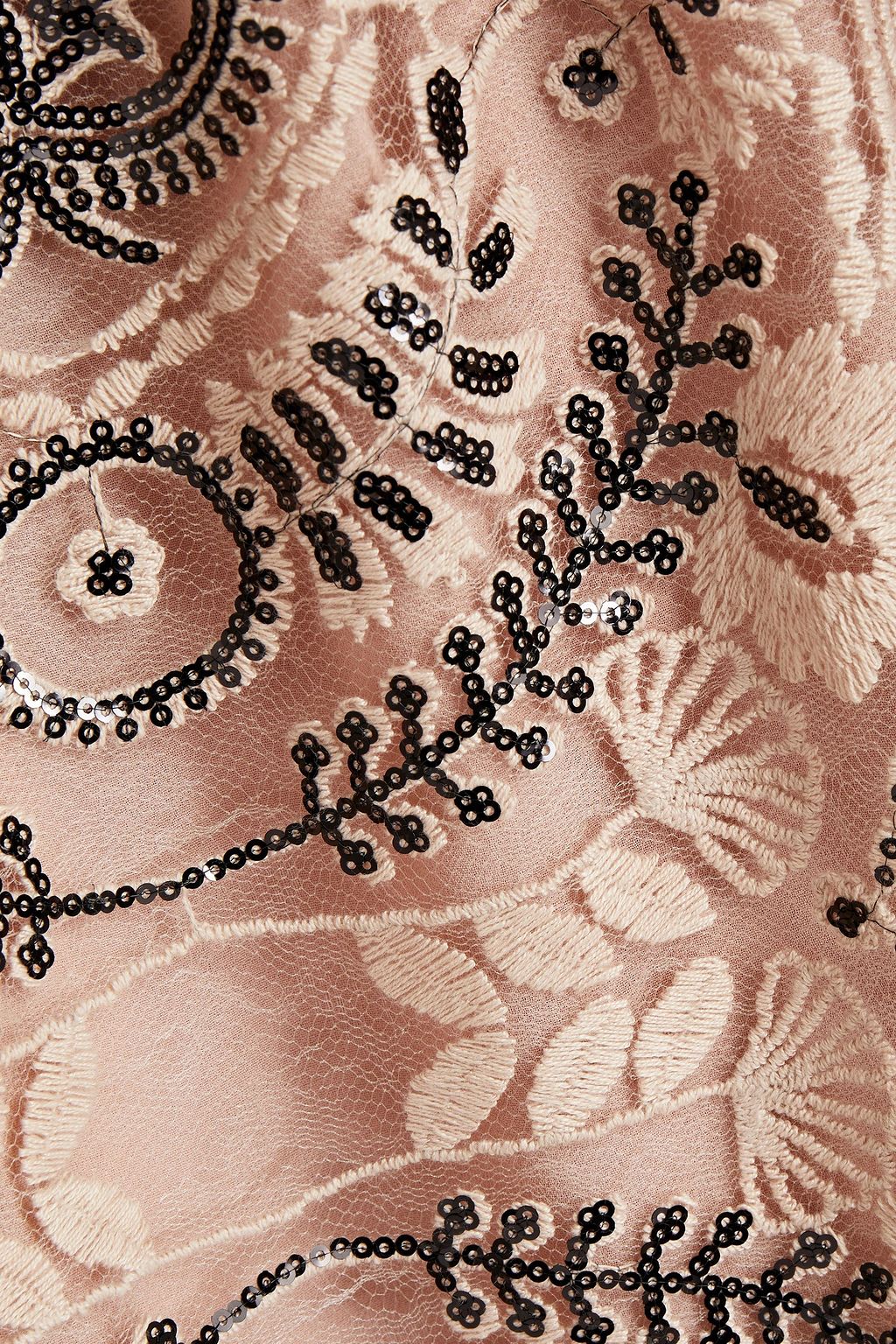 GIAMBA Macramé-trimmed embellished tulle mini dress