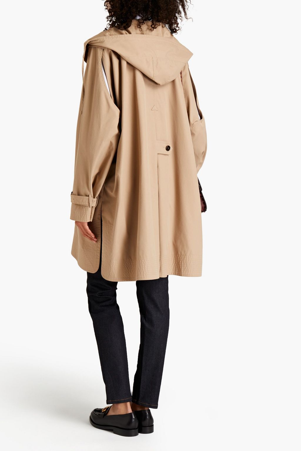 VALENTINO GARAVANI Doppelreihiger Mantel aus Baumwoll-Gabardine mit Cut-outs