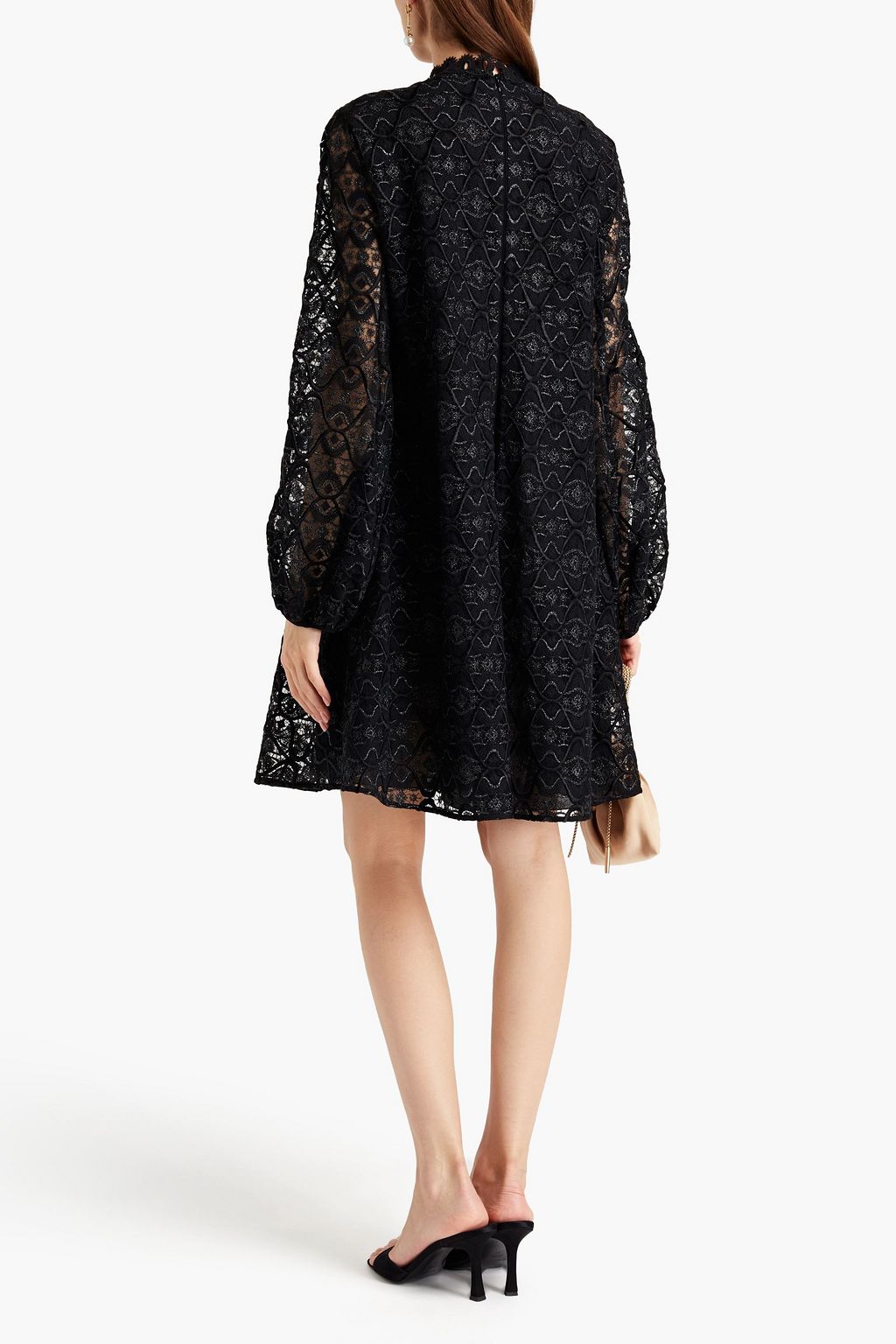 GIAMBA Metallic embroidered tulle dress