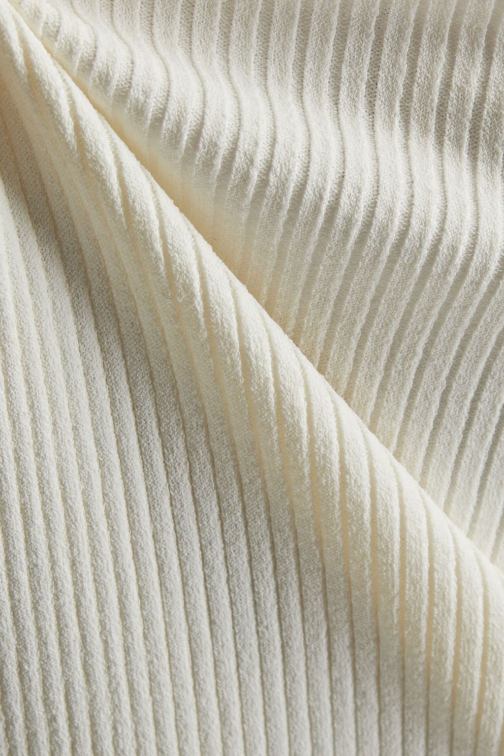 VALENTINO GARAVANI Fluted ribbed-knit turtleneck top
