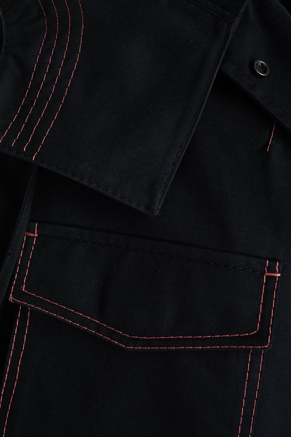 VALENTINO GARAVANI Topstitched cotton-gabardine hooded cape