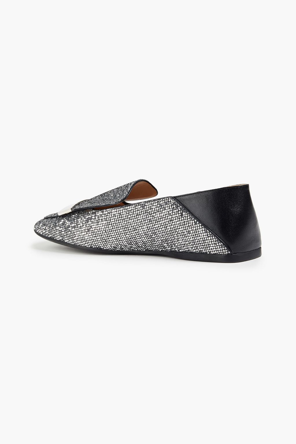 SERGIO ROSSI sr1 embellished woven collapsible-heel loafers