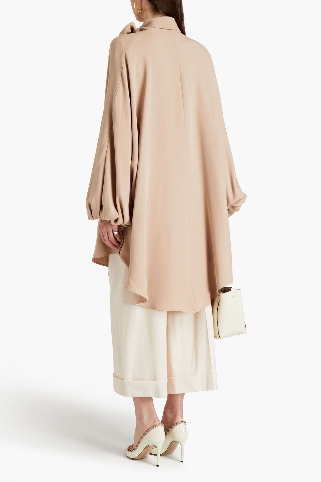 VALENTINO GARAVANI Cape-effect silk-crepe blouse