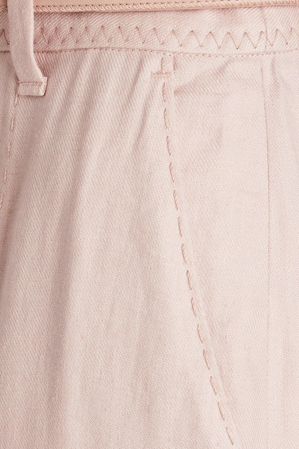 ZIMMERMANN Belted linen-blend twill wide-leg pants