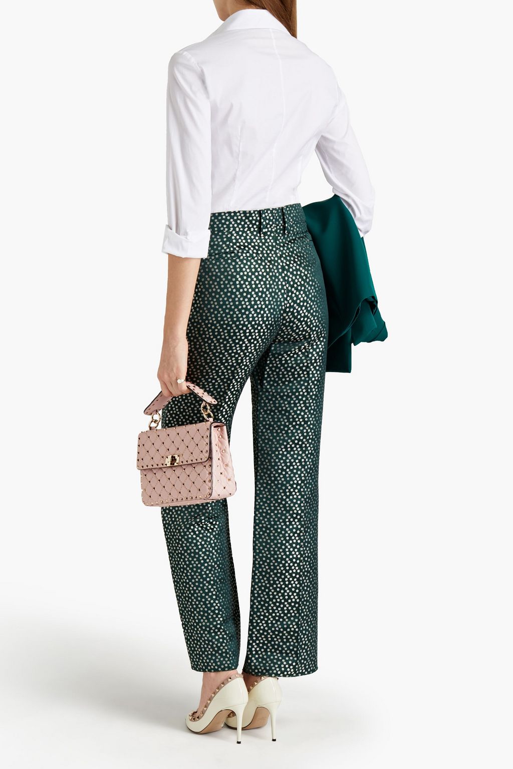 VALENTINO GARAVANI Silk-jacquard straight-leg pants