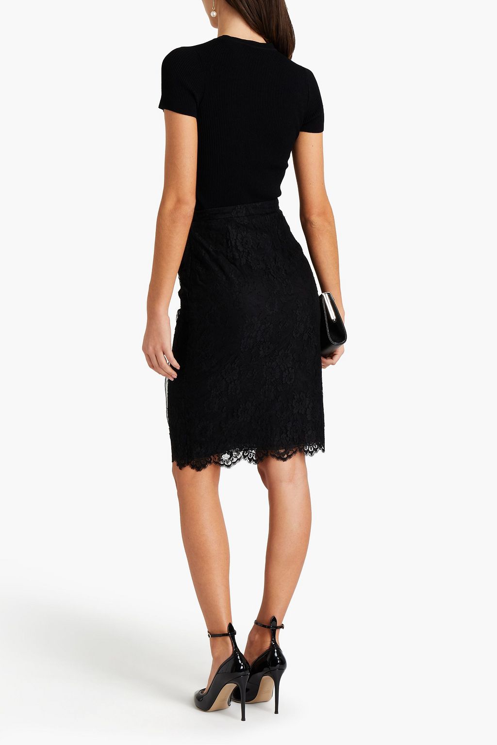 VALENTINO GARAVANI Ruffled lace skirt
