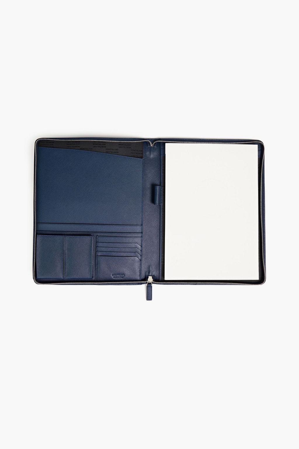 MONTBLANC Logo-appliquéd textured-leather notebook