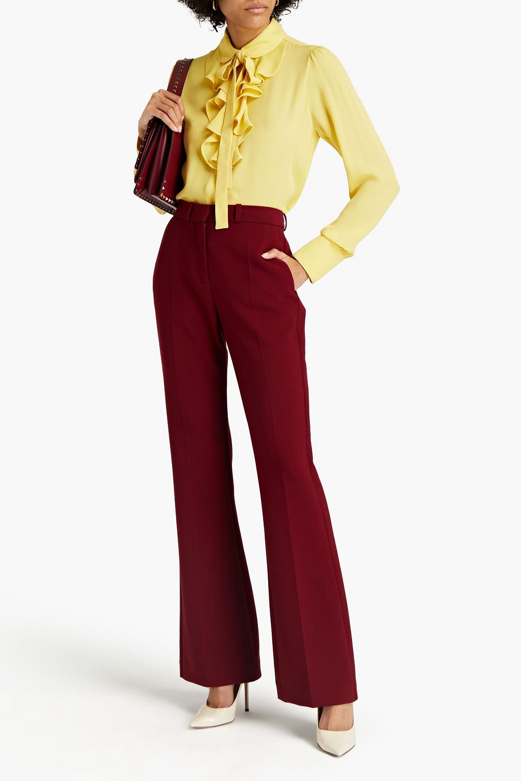 VALENTINO GARAVANI Ruffled silk crepe de chine shirt