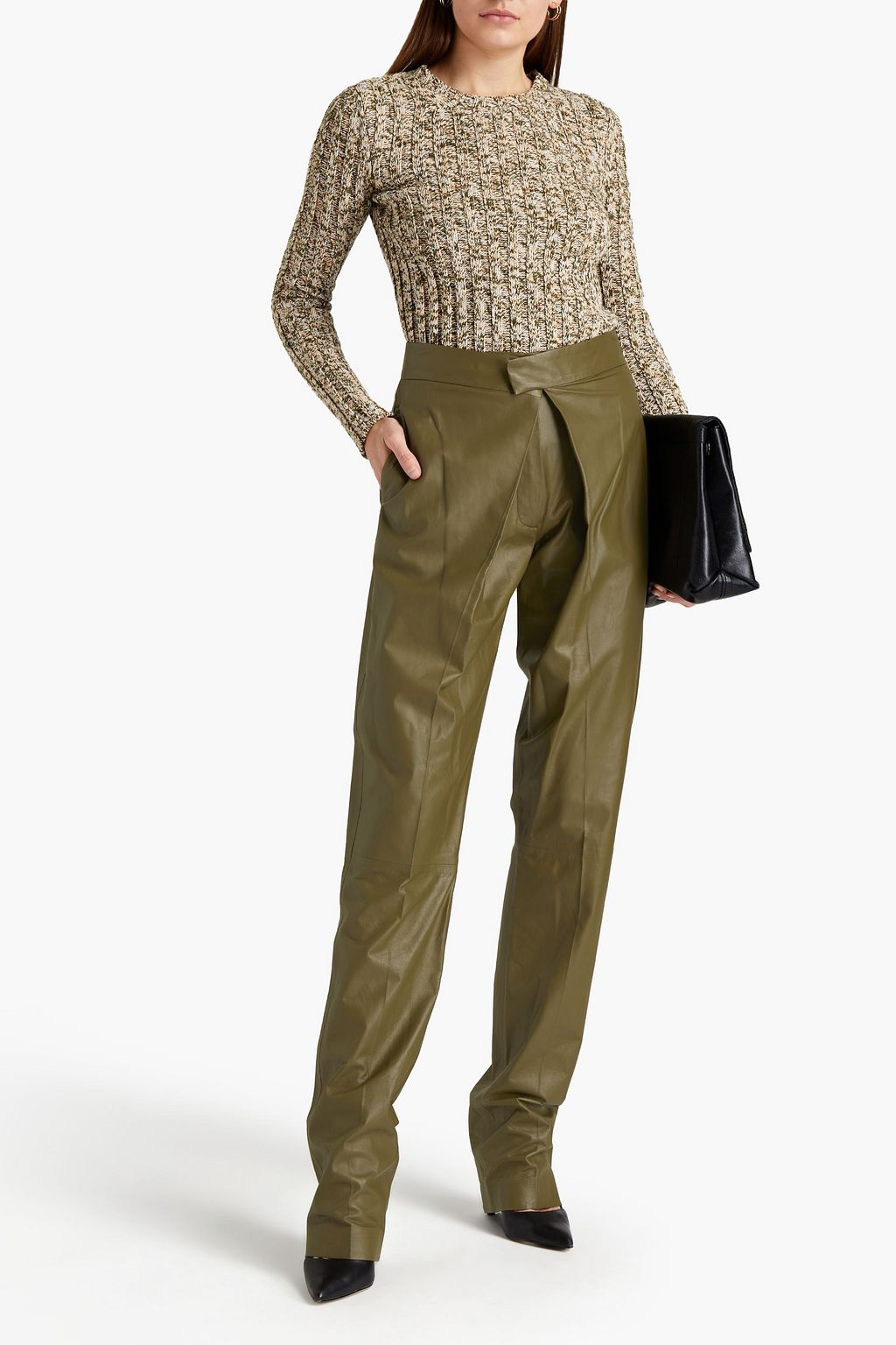 VALENTINO GARAVANI Leather tapered pants