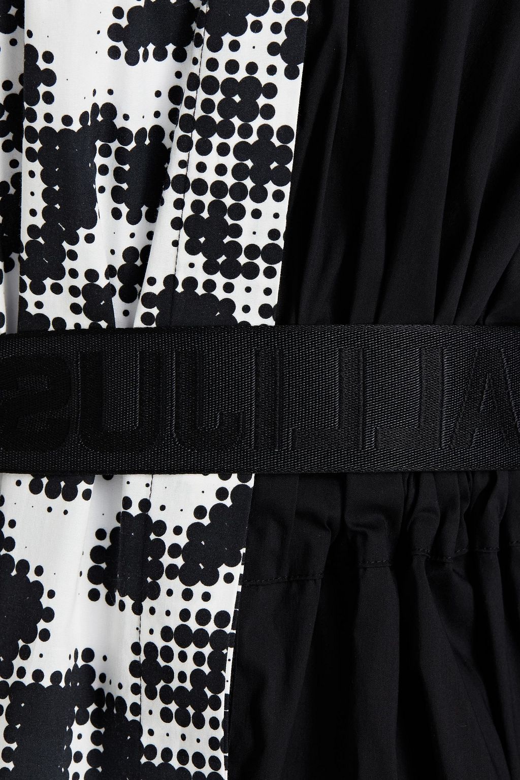 JUST CAVALLI Belted printed stretch-cotton poplin shirt