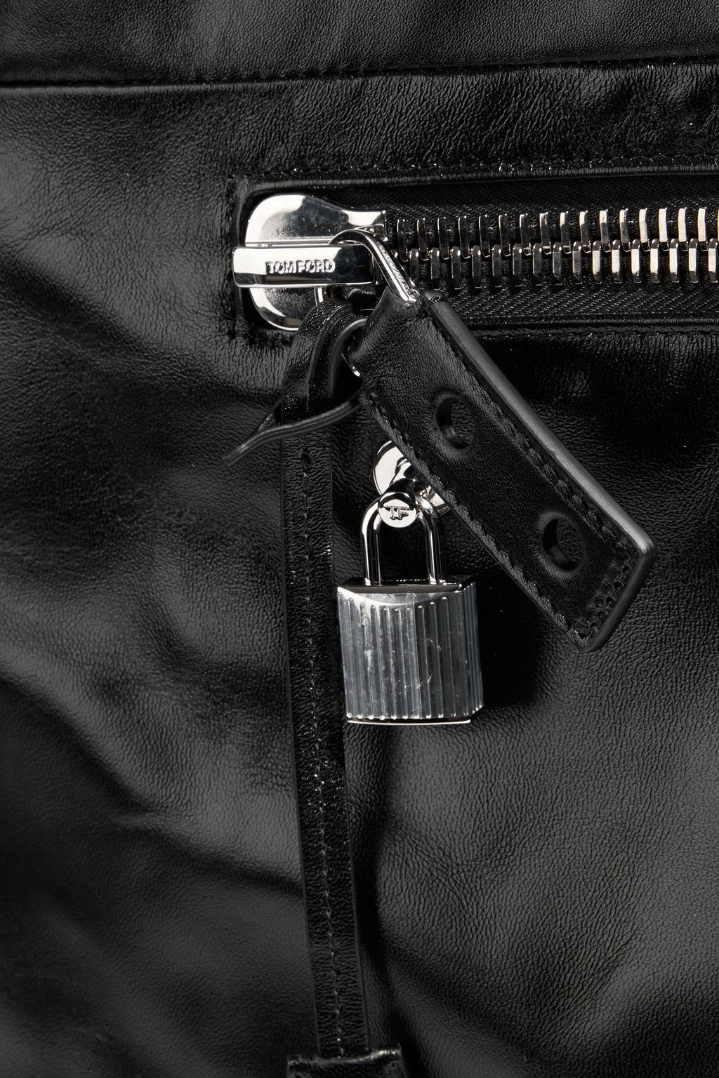TOM FORD Glossed-leather tote