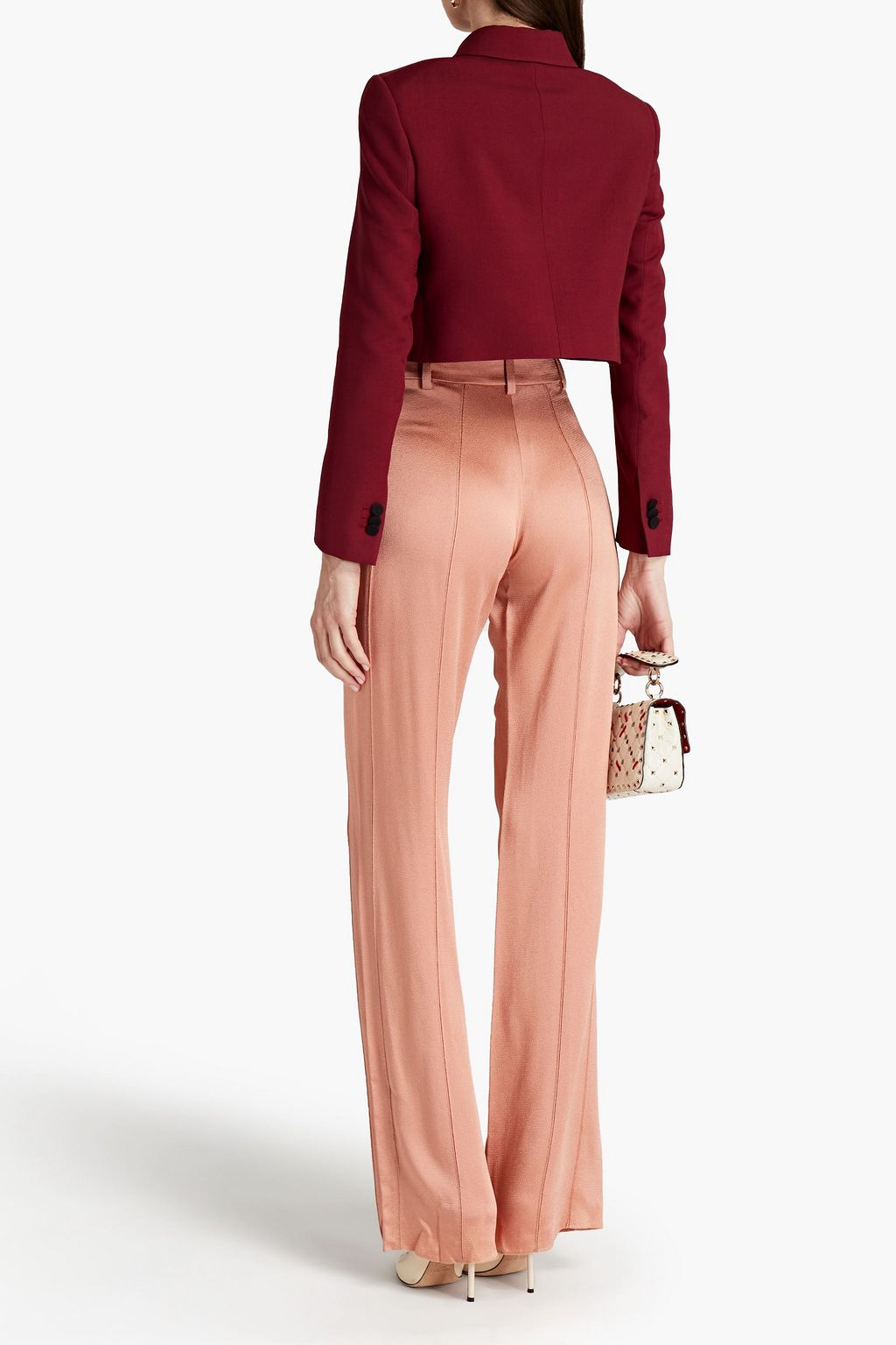 VALENTINO GARAVANI Hose mit geradem Bein aus gehämmertem Satin