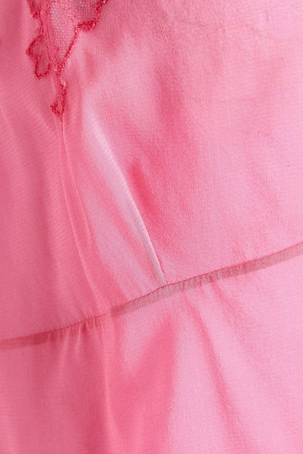 VALENTINO GARAVANI Lace-trimmed stretch-silk camisole