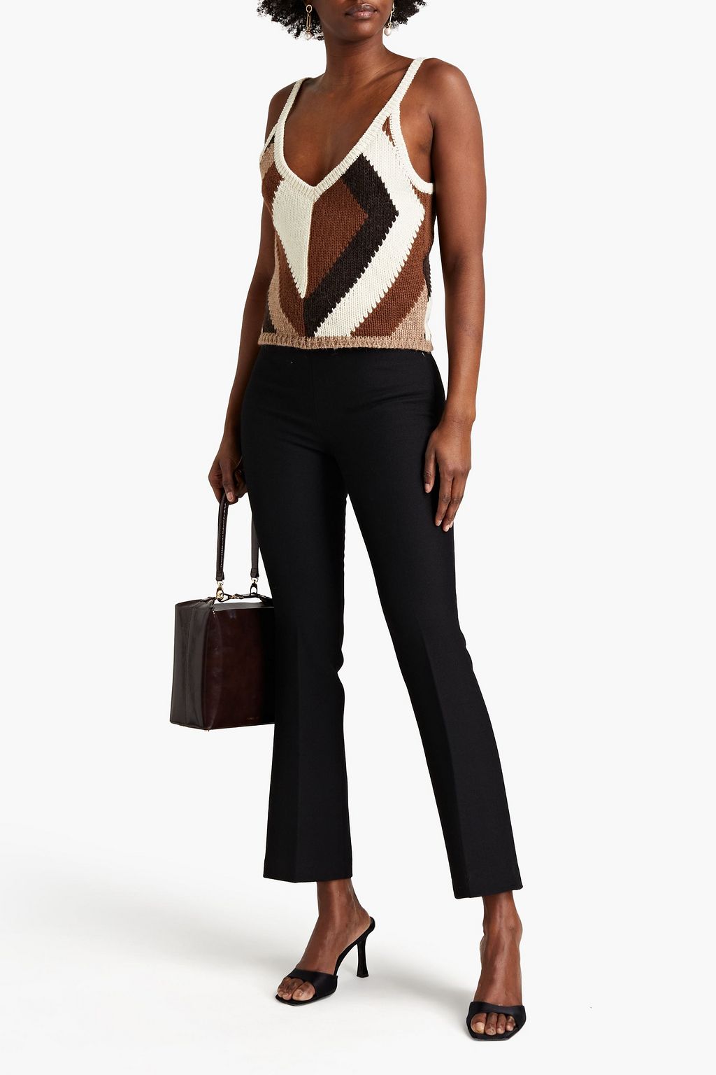 GIAMBATTISTA VALLI Intarsia-knit wool-blend top