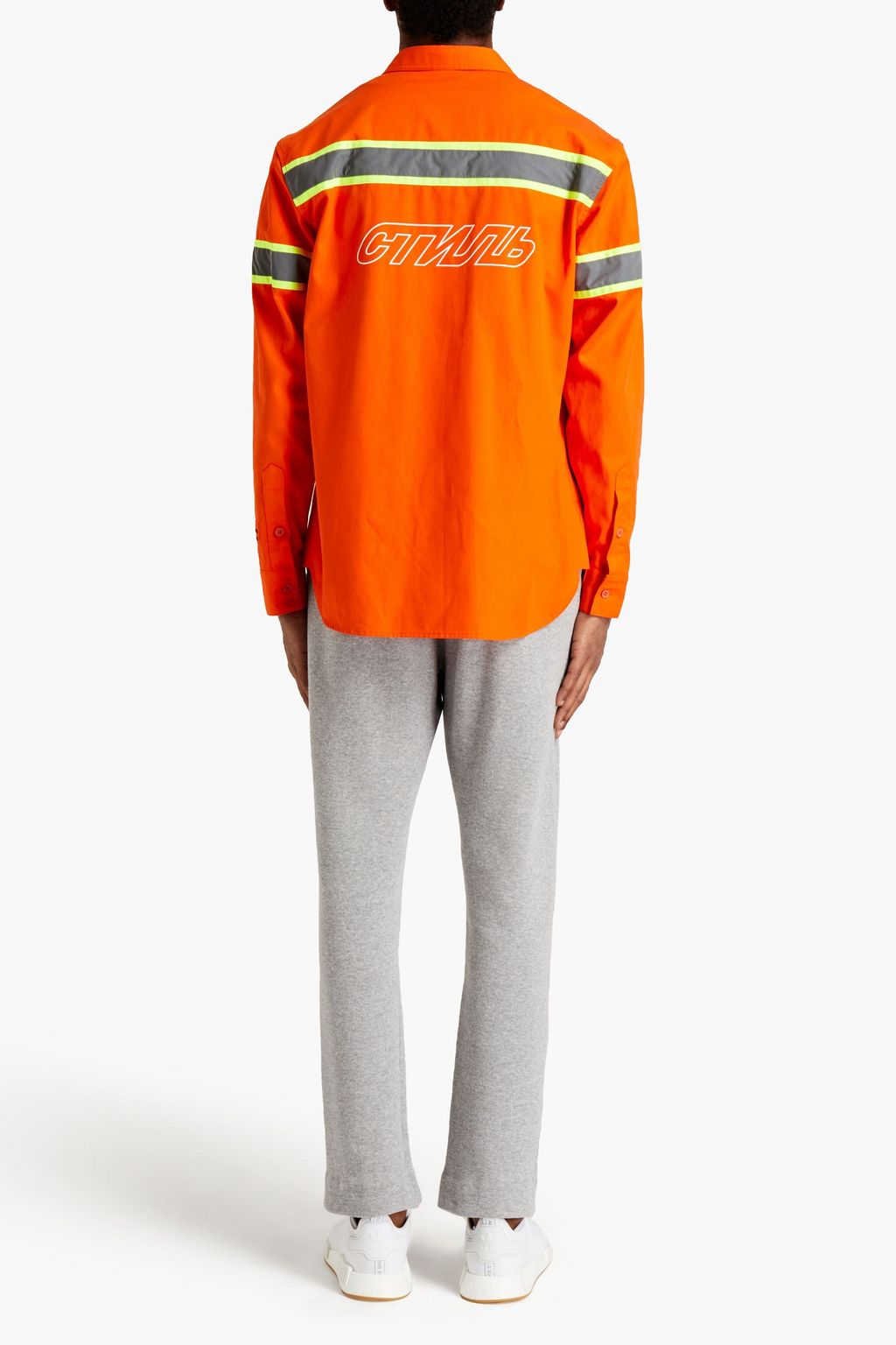 HERON PRESTON Reflective-trimmed neon twill shirt
