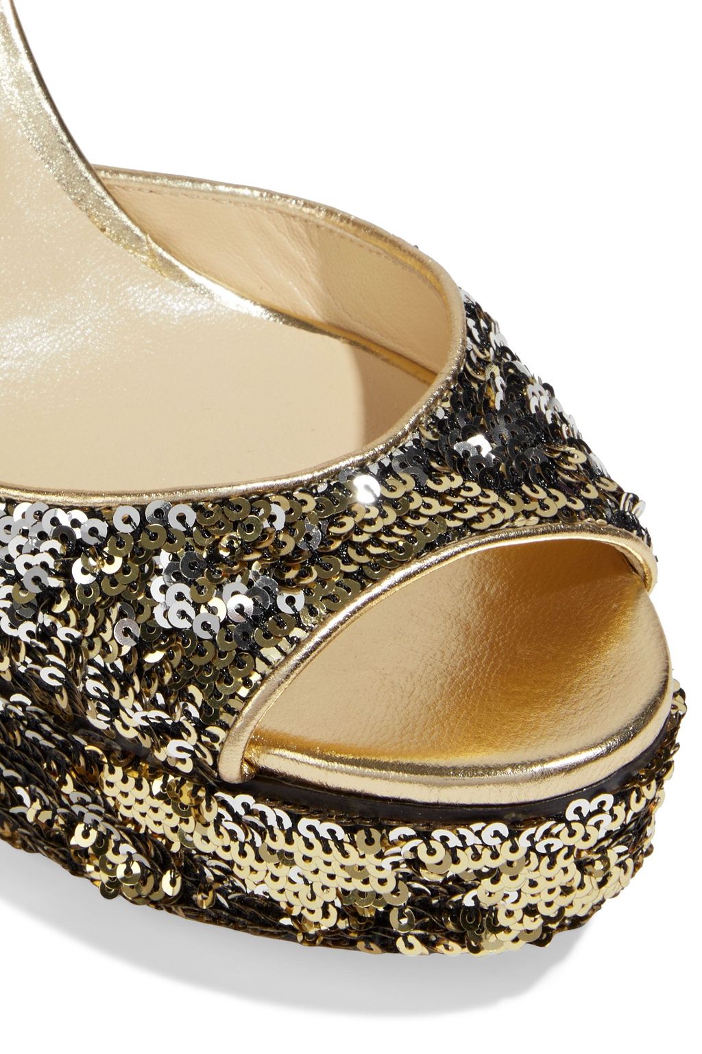 JIMMY CHOO Peachy 105 sequin-embellished platform sandals