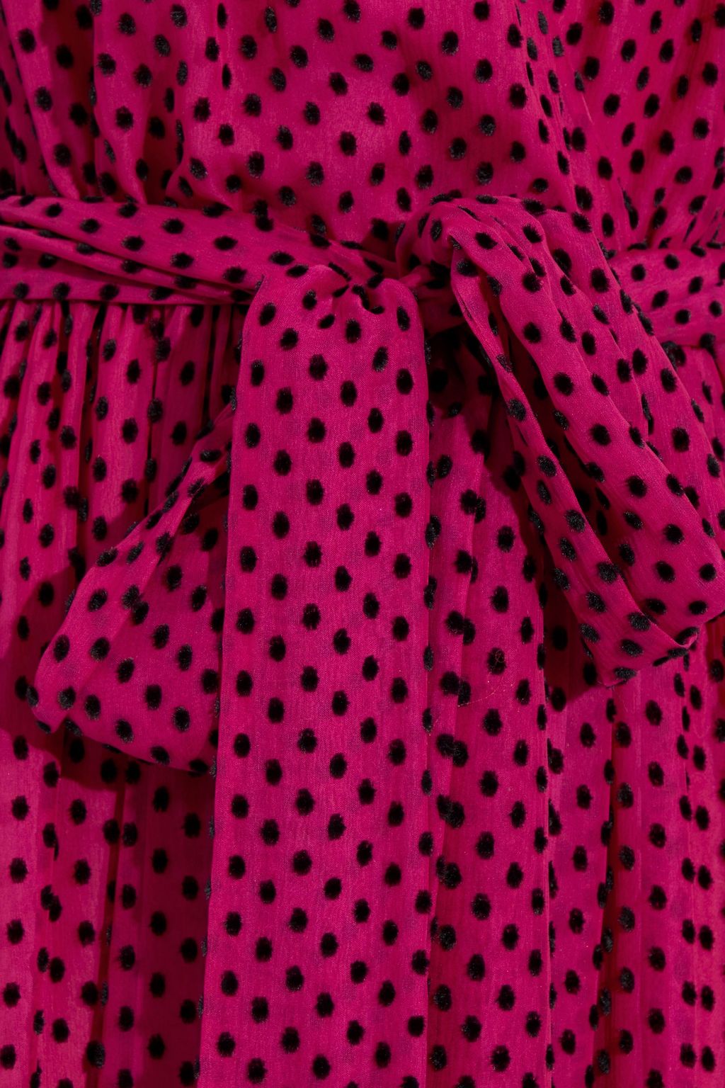 VALENTINO GARAVANI Wrap-effect gathered Swiss dot midi dress