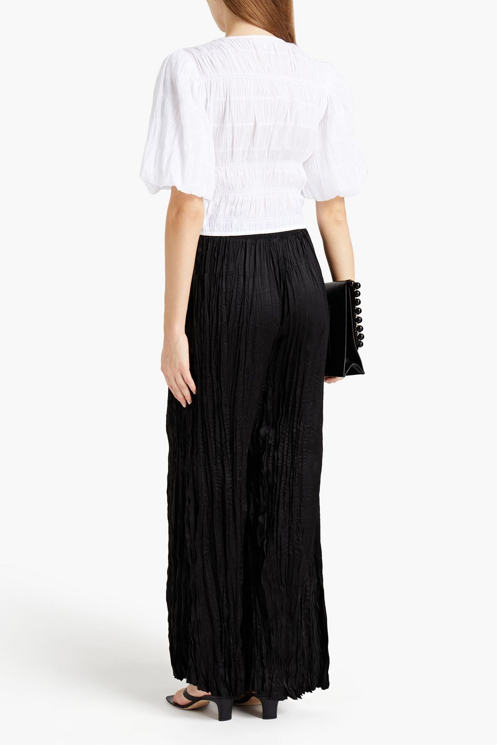 FRAME Pj crinkled-silk wide-leg pants