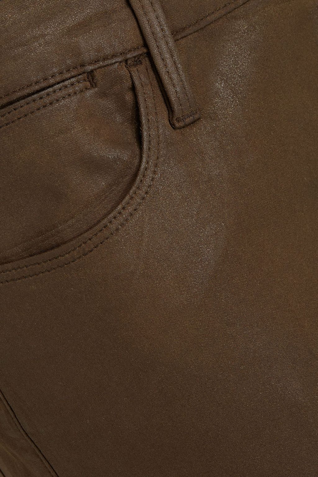 FRAME Coated mid-rise skinny jeans