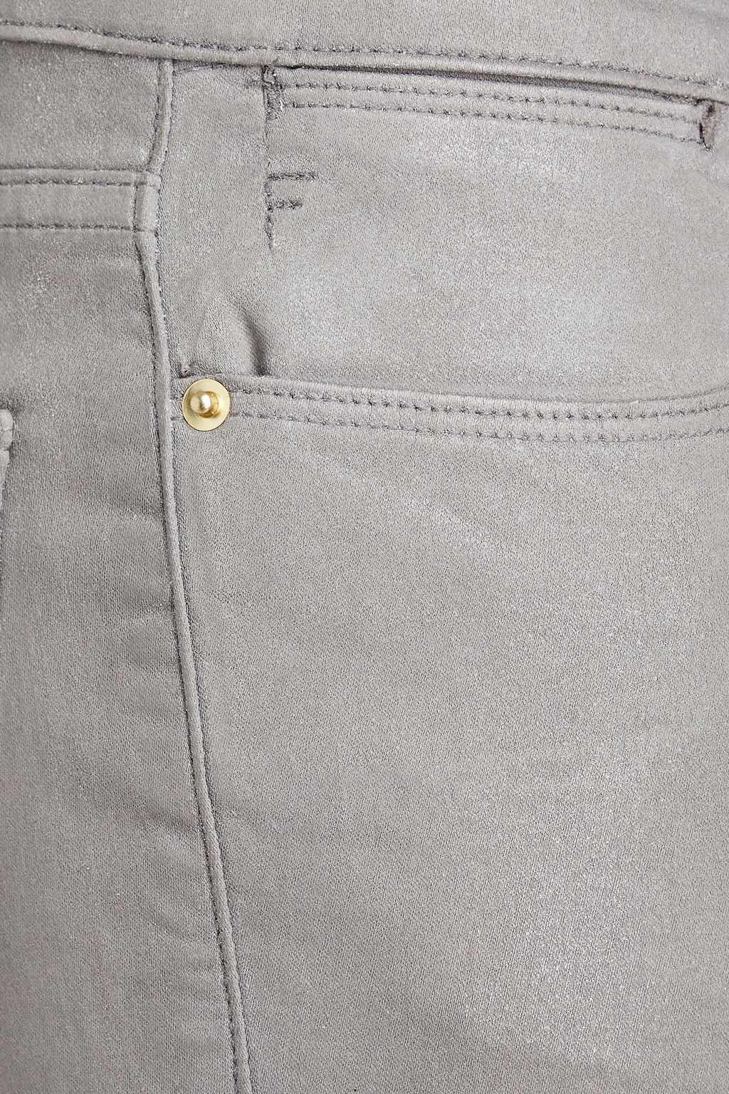 FRAME Coated mid-rise skinny jeans