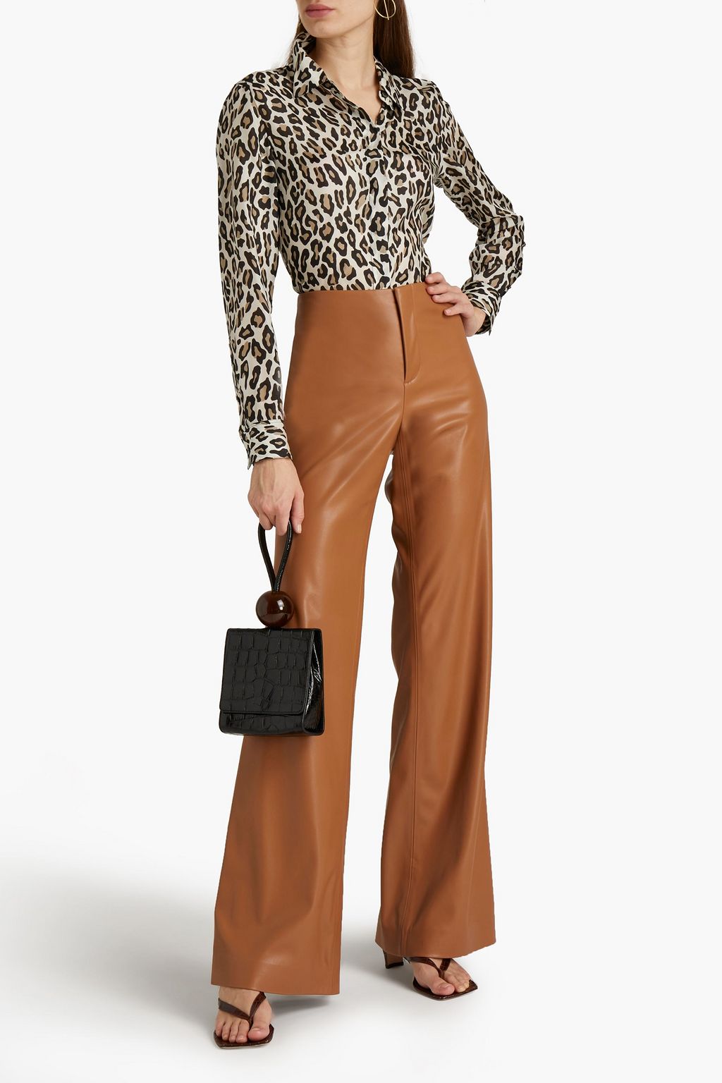 ALICE + OLIVIA Lorinda vegan leather wide-leg pants