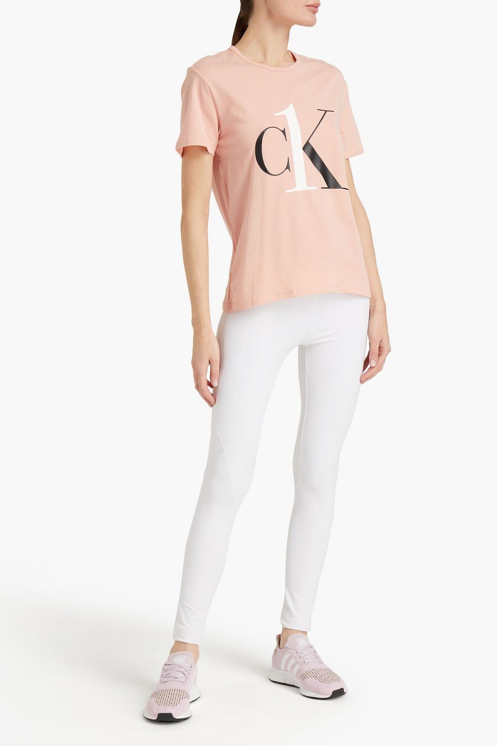 CK ONE Printed stretch-cotton jersey pajama top