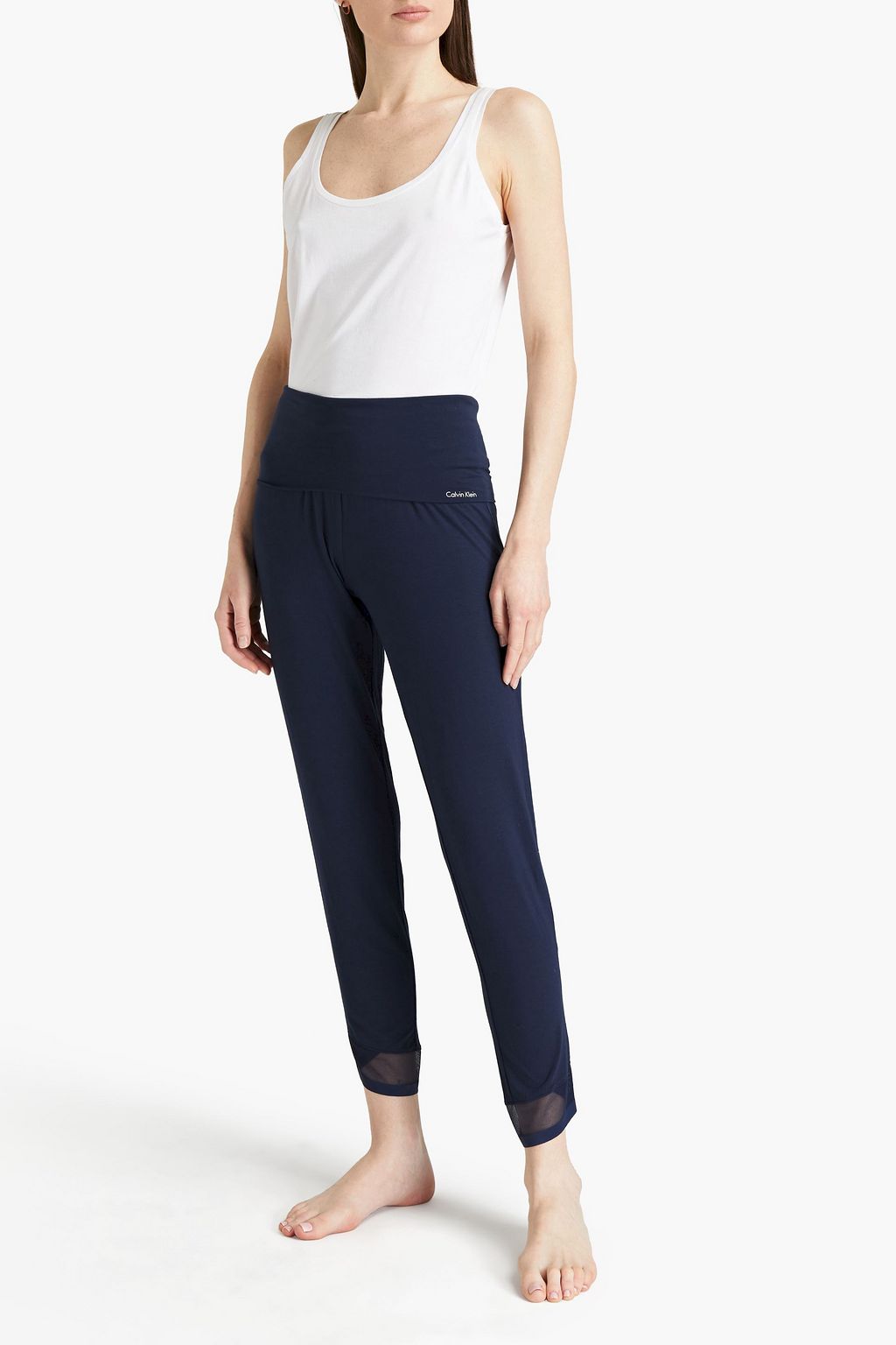 CALVIN KLEIN Mesh-trimmed modal-blend jersey pajama pants