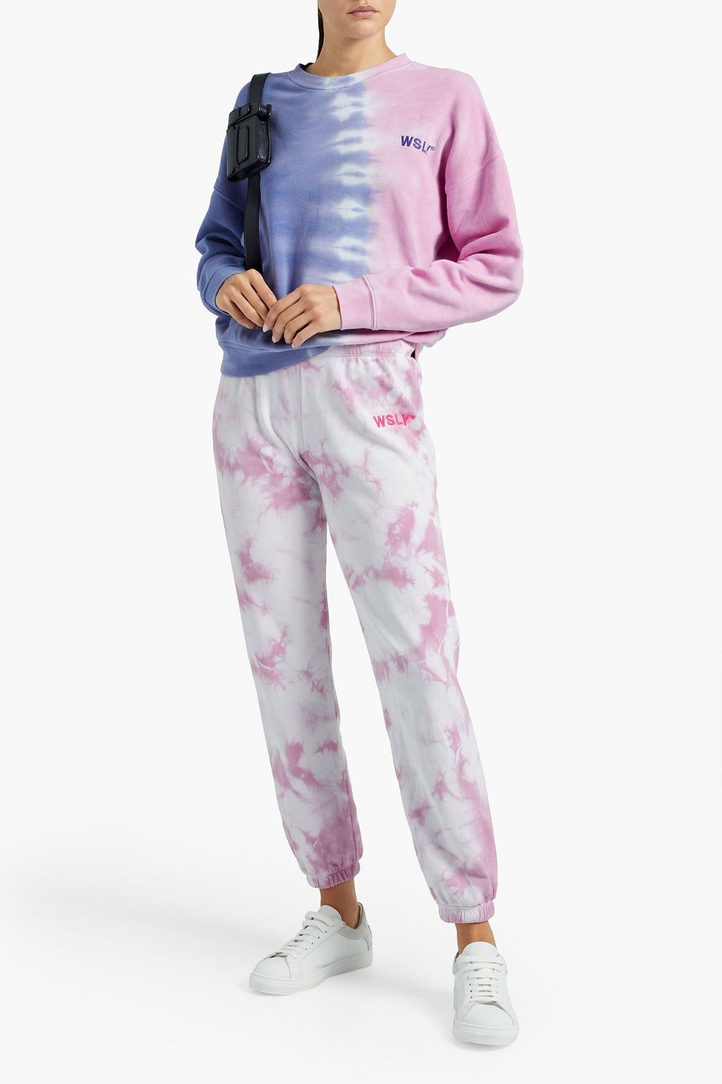 WSLY Embroidered printed organic cotton-blend fleece sweatshirt