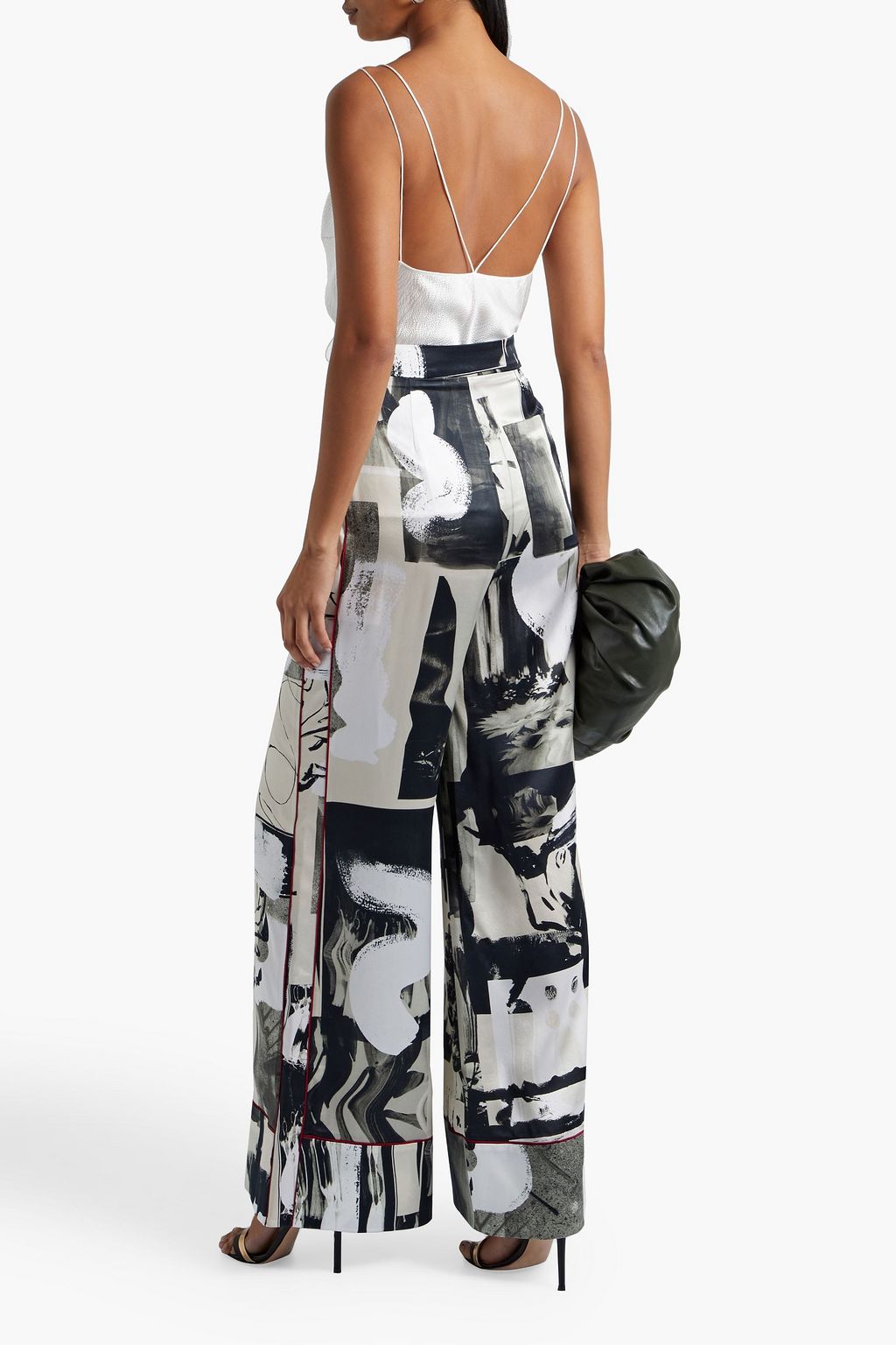 ROKSANDA Calla printed silk-satin wide-leg pants