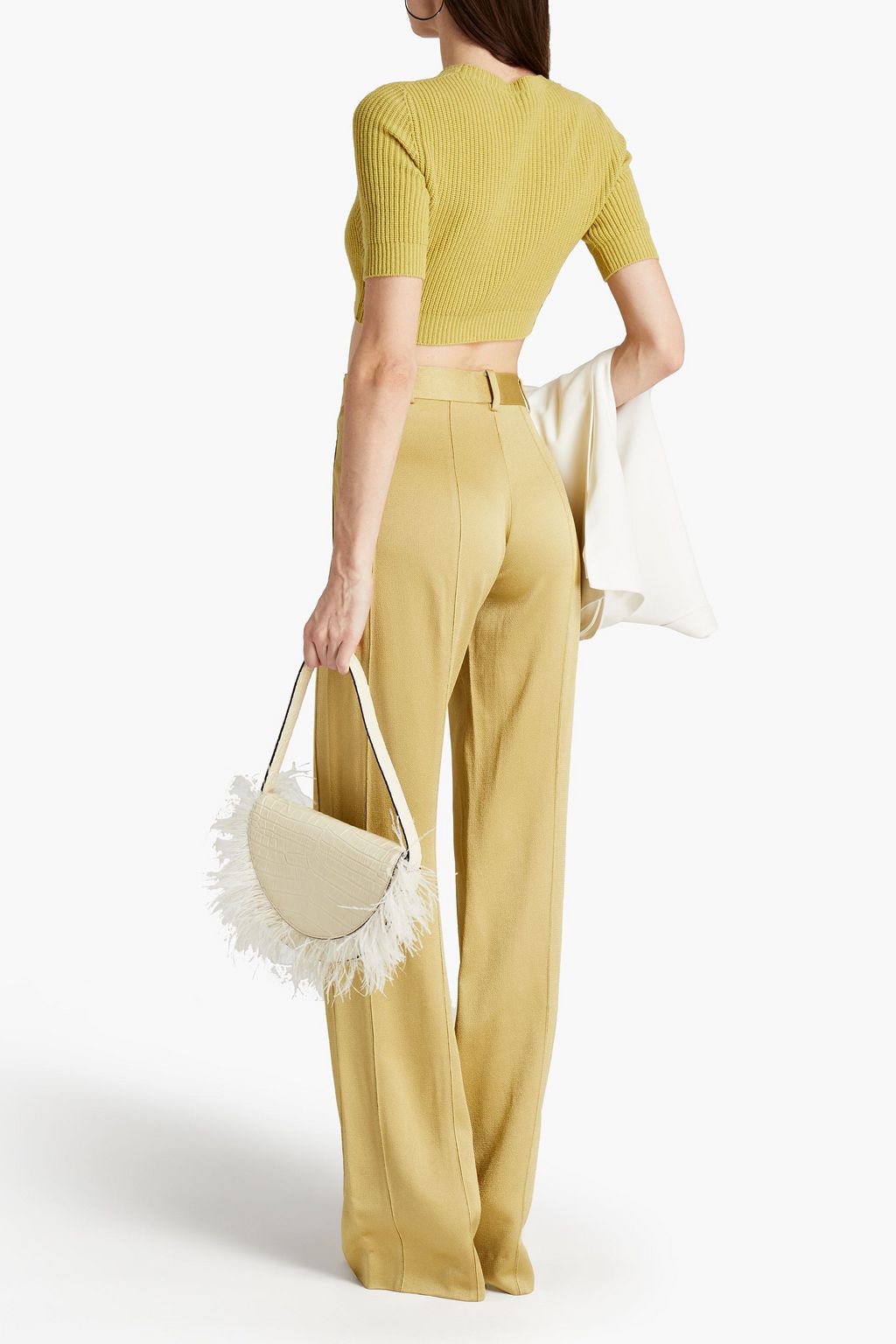 VALENTINO GARAVANI Hammered-satin straight-leg pants