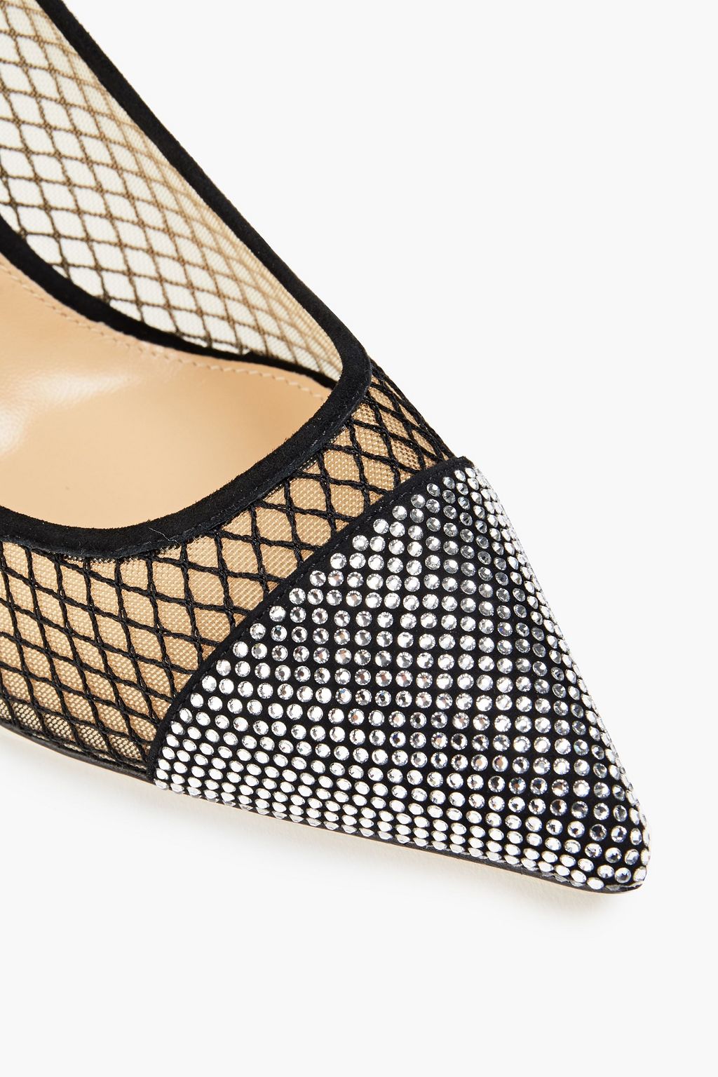 SERGIO ROSSI Embellished mesh pumps