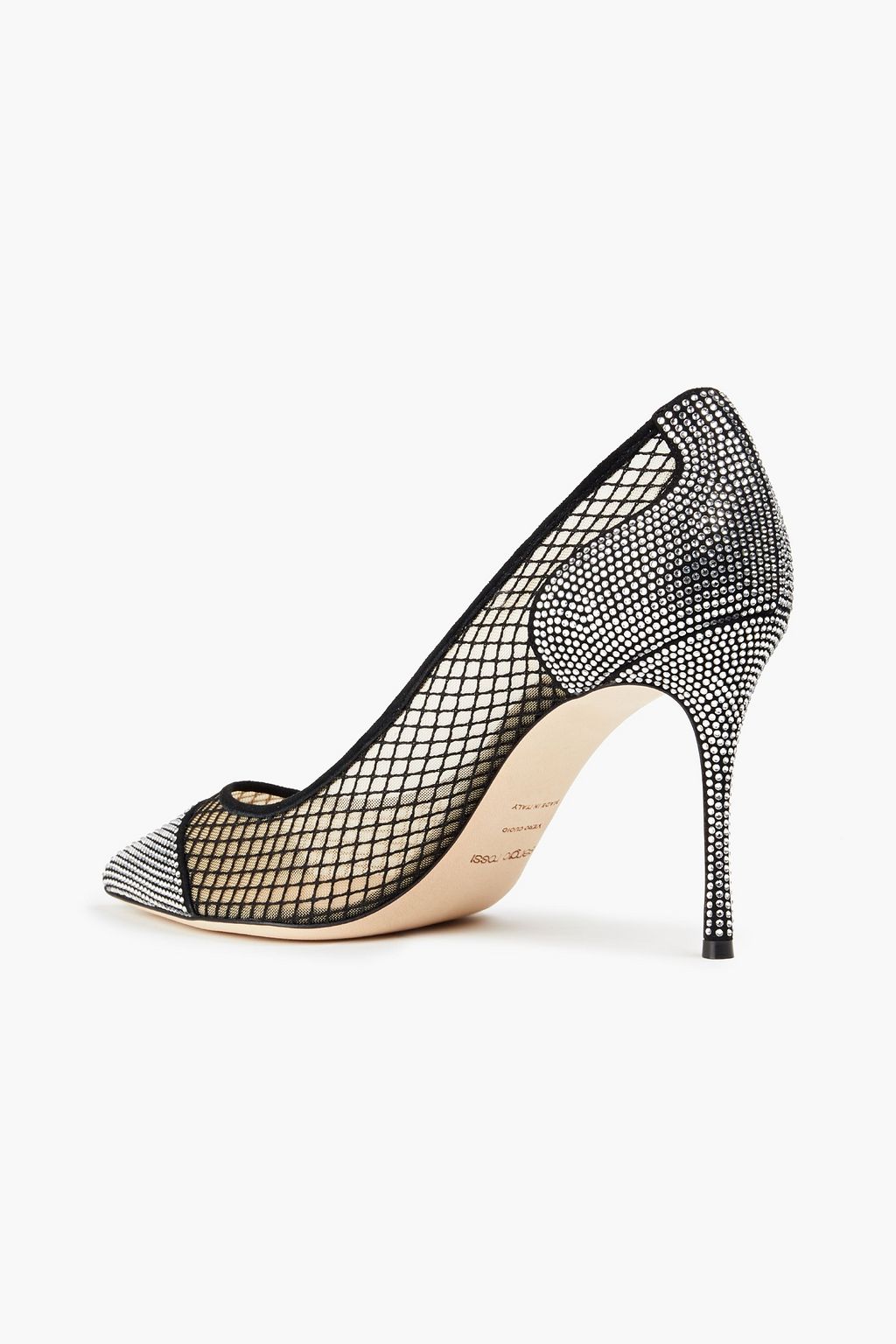 SERGIO ROSSI Embellished mesh pumps