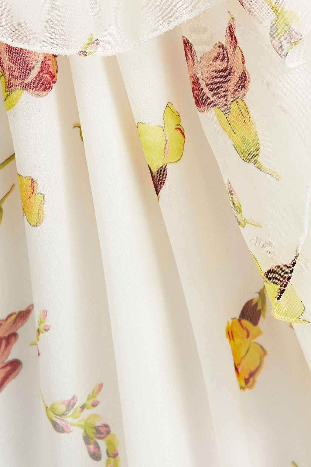 GIAMBATTISTA VALLI Cutout ruffled floral-print silk-georgette, organza and tulle mini dress