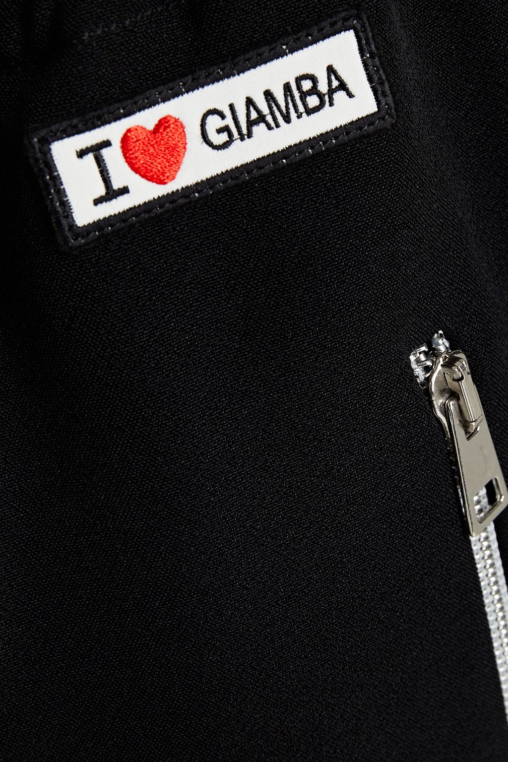 GIAMBA Ruffle-trimmed stretch-crepe track pants