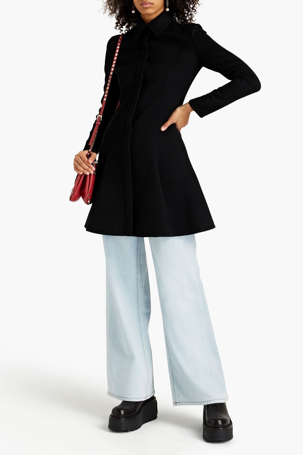 VALENTINO GARAVANI Brushed wool and cashmere-blend felt coat