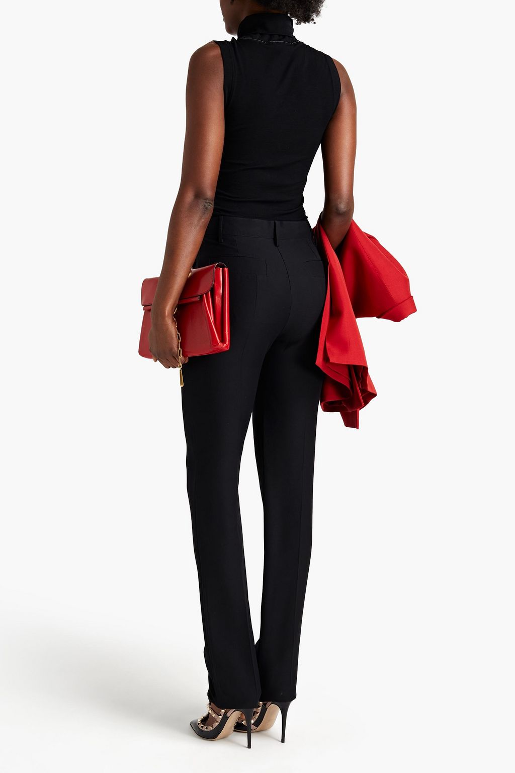 VALENTINO GARAVANI Silk and wool-blend straight-leg pants