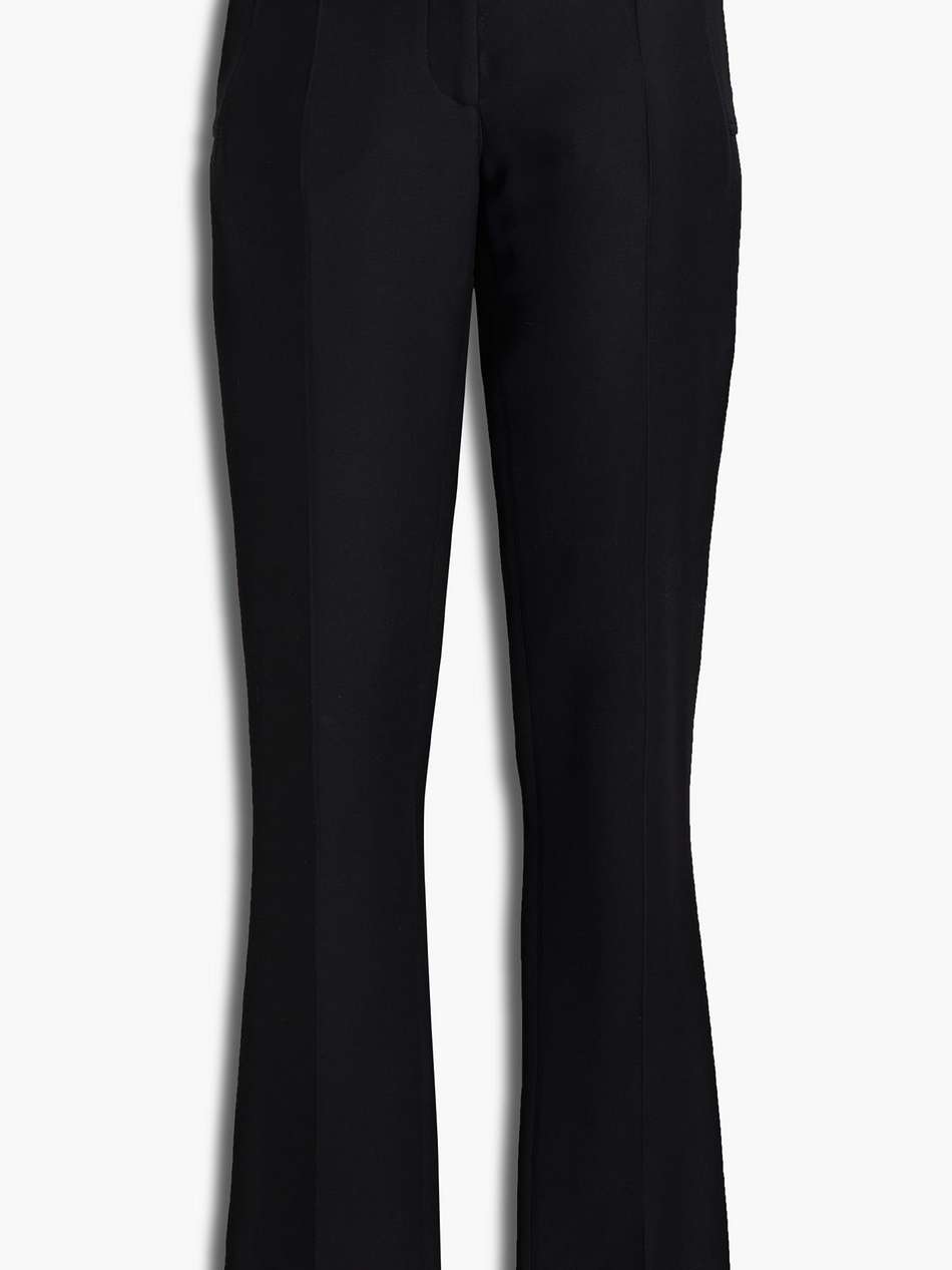 silk and wool-blend straight-leg pants