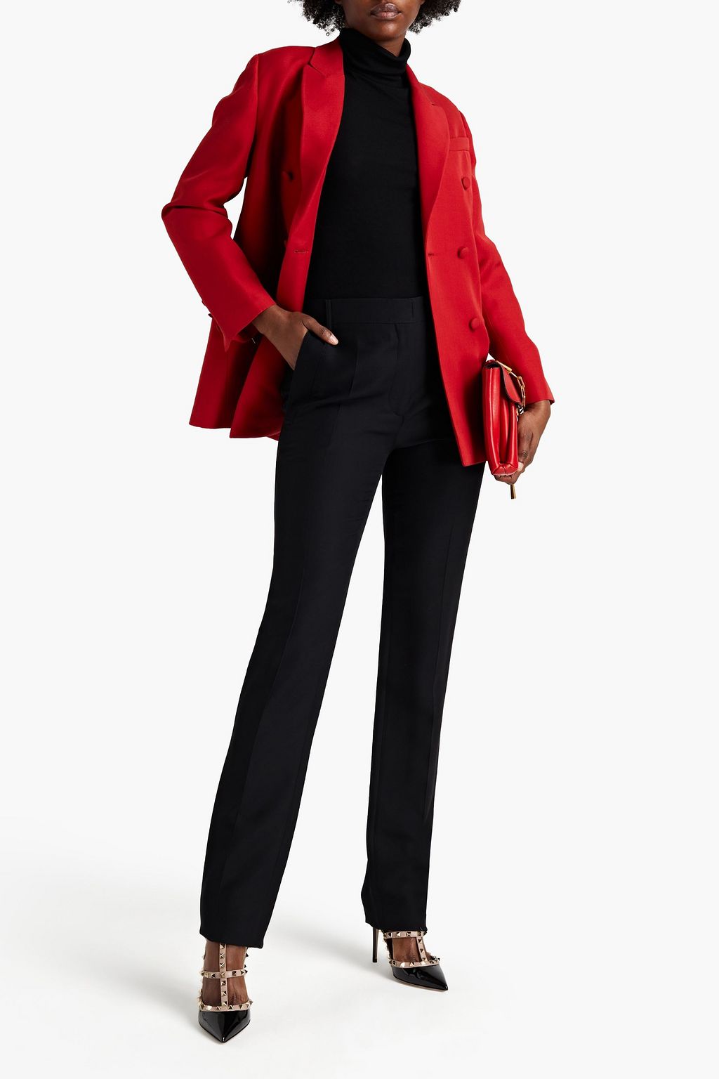 VALENTINO GARAVANI Silk and wool-blend straight-leg pants