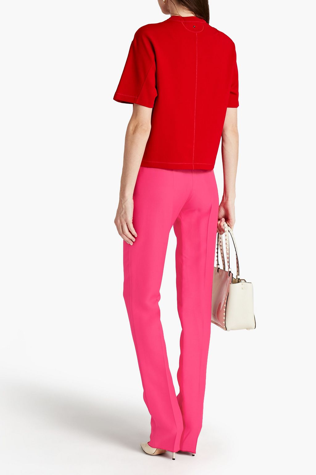VALENTINO GARAVANI Silk and wool-blend straight-leg pants
