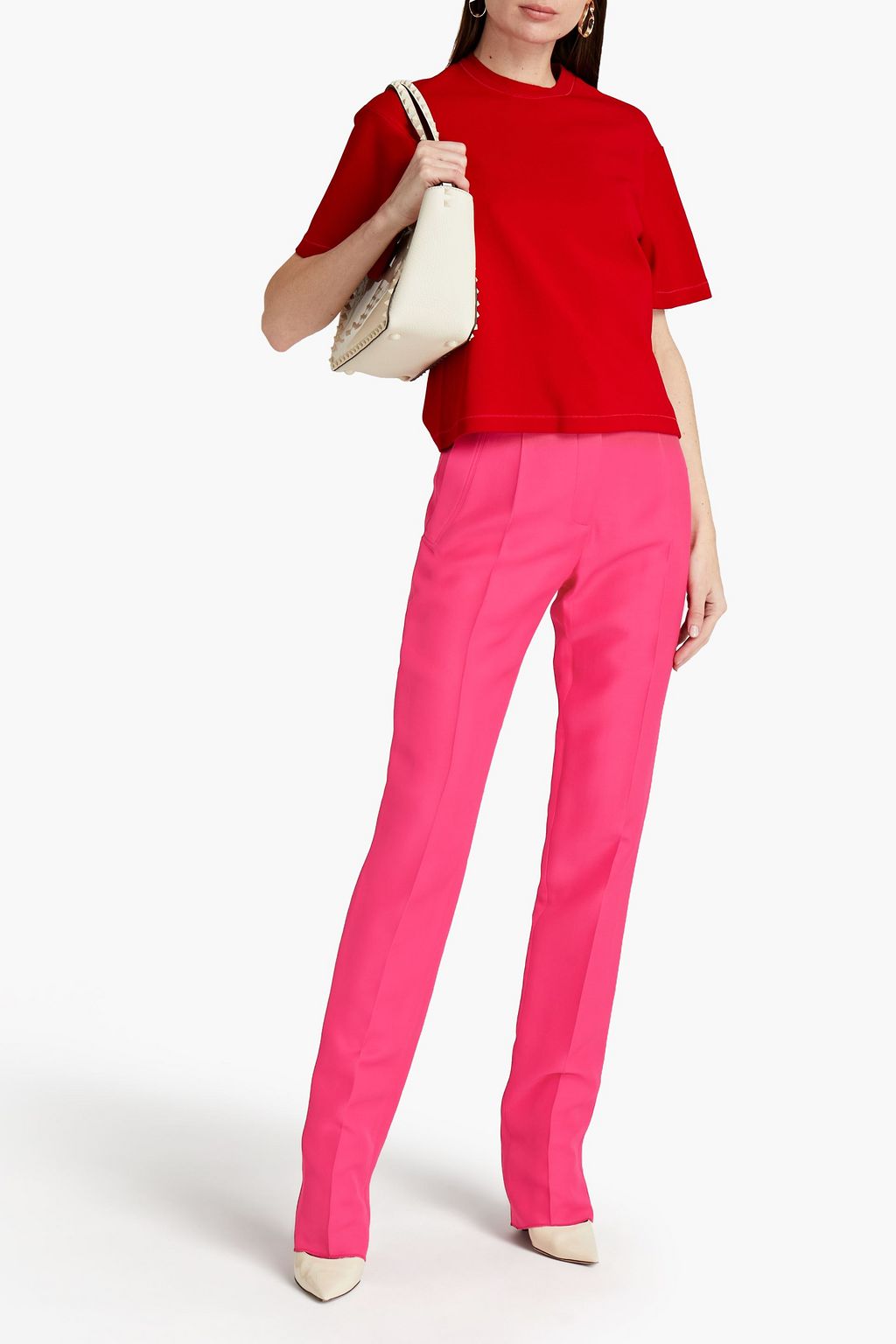 VALENTINO GARAVANI Silk and wool-blend straight-leg pants